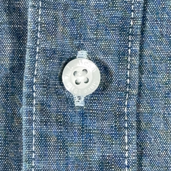 Vintage LL Bean Shirt Adult 2XL XXL Blue Chambray Traditional Fit Heritage Y2K - Picture 6 of 11